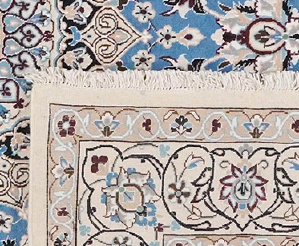 Nain 9La — Hand-knotted, 203x210 cm, Blue, 100% Virgin Wool | View 6