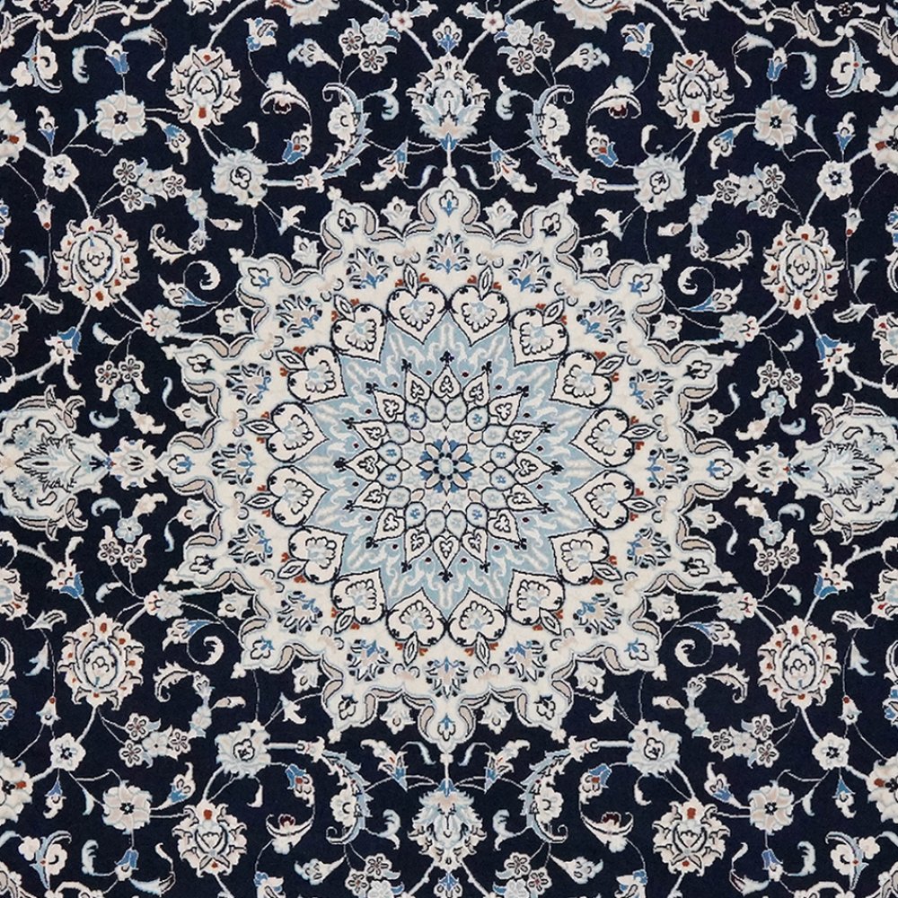 Nain 9La — Hand-knotted, 200x305 cm, Blue, 100% Virgin Wool | View 4