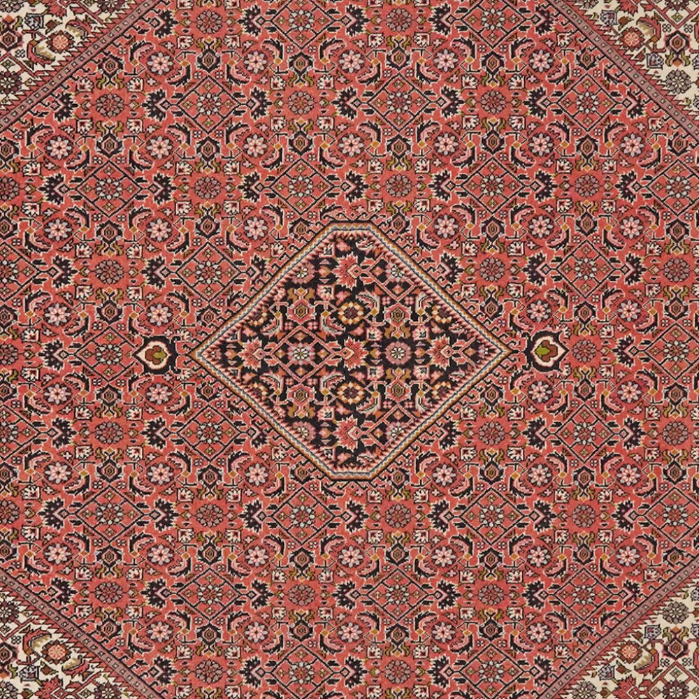 Bidjar Zandjan — Hand-knotted, 201x198 cm, Red, 100% Virgin Wool | View 4
