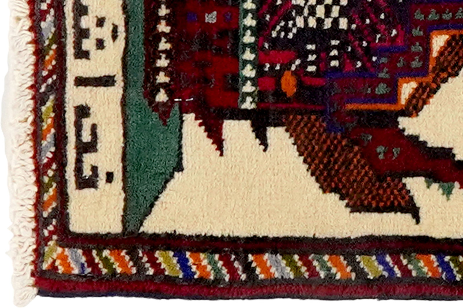 Belutch — Handgefertigt, 43x38 cm, Bunt, 100% Virgin Wool | View 4