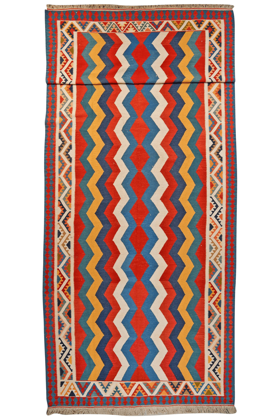 Kelim Gashgai — Handmade, 206x585 cm, Multicolor, 100% Virgin Wool | Main view