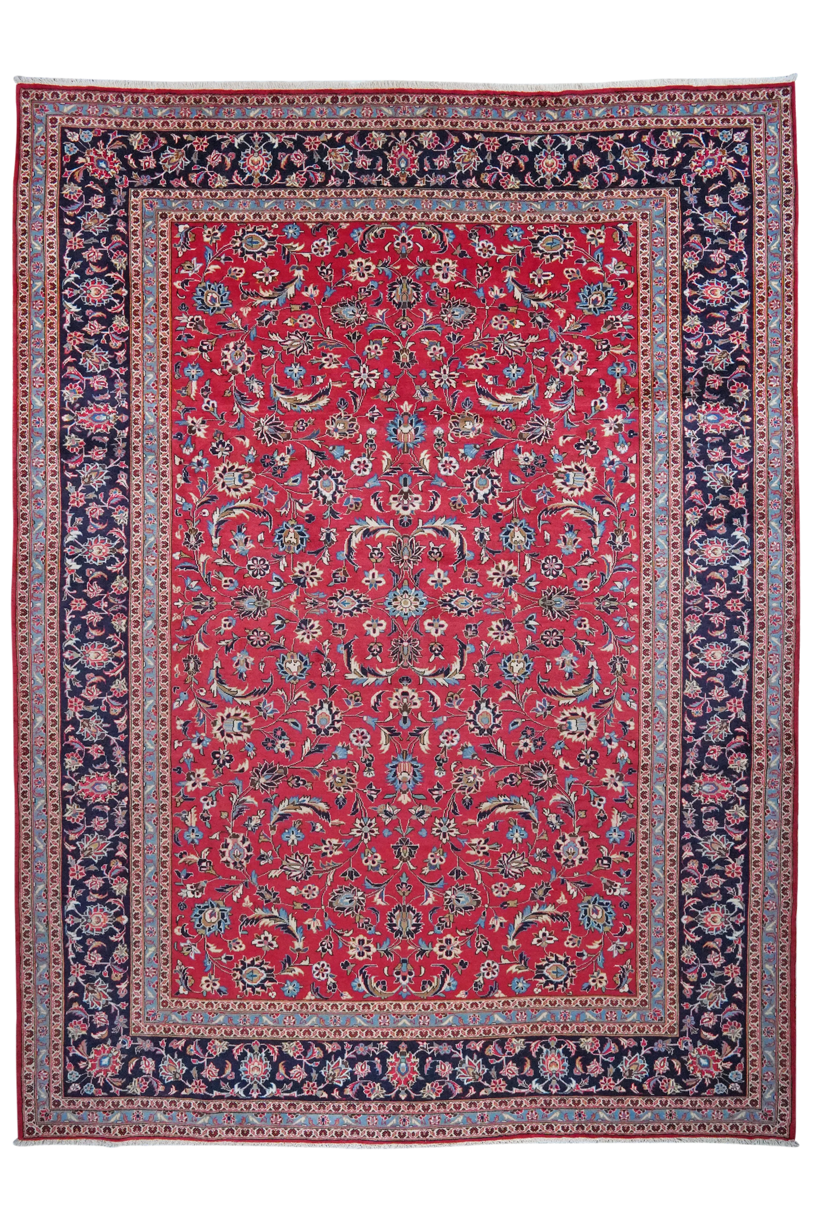 Ardakan — Handgefertigt, 402x298 cm, Blau, 100% Virgin Wool | Main view