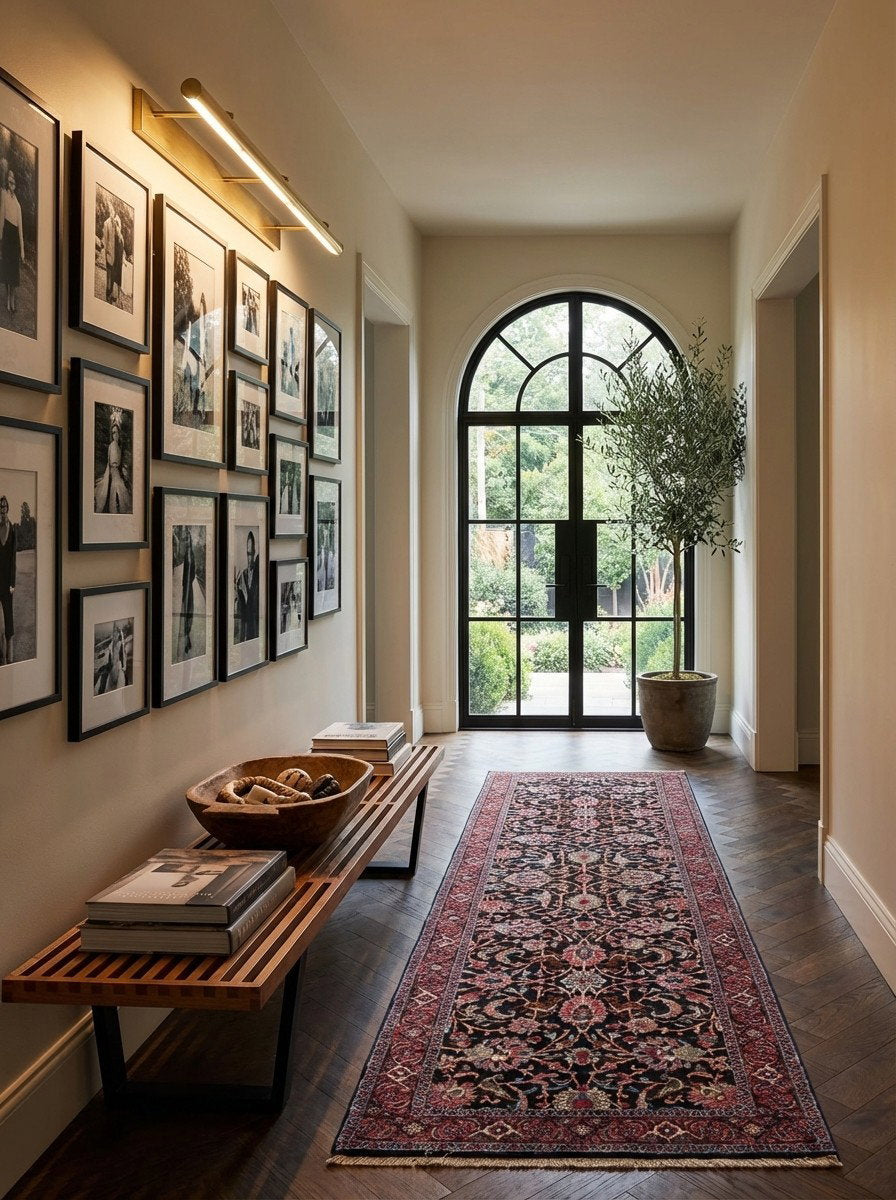 Bidjar — Handgefertigt, 290x84 cm, Rot, 100% Virgin Wool | Detail view