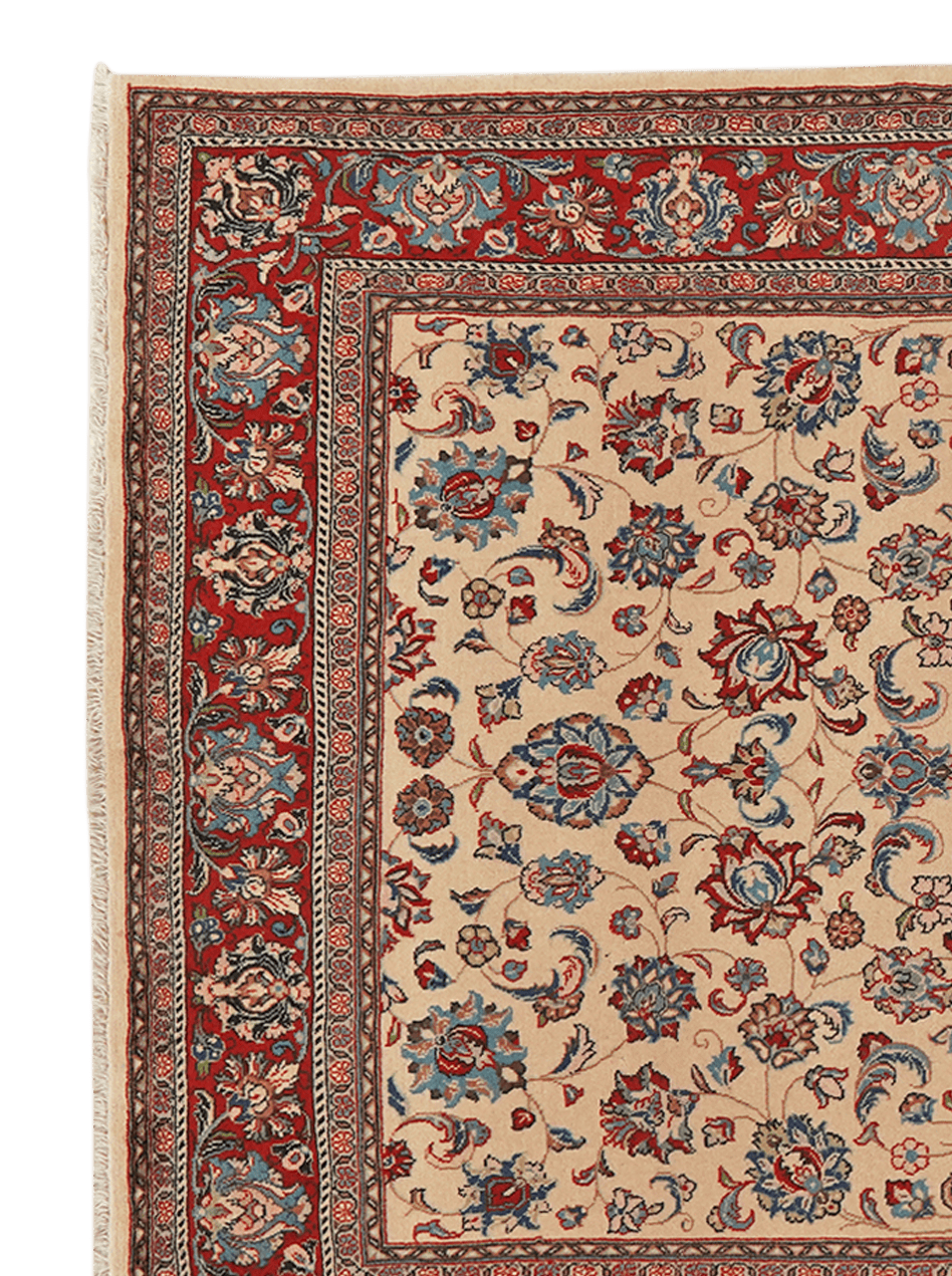 Sarough — Hand-knotted, 144x245 cm, Beige, 100% Virgin Wool | View 3