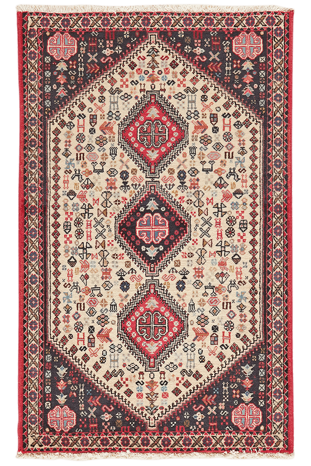 Abadeh — Hand-knotted, 76x122 cm, Beige, 100% Virgin Wool | Main view