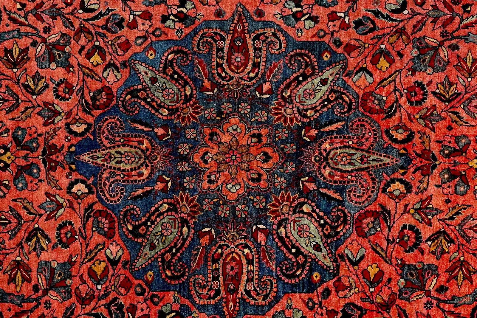 Bidjar — Handgefertigt, 210x141 cm, Blau, 100% Virgin Wool | View 5