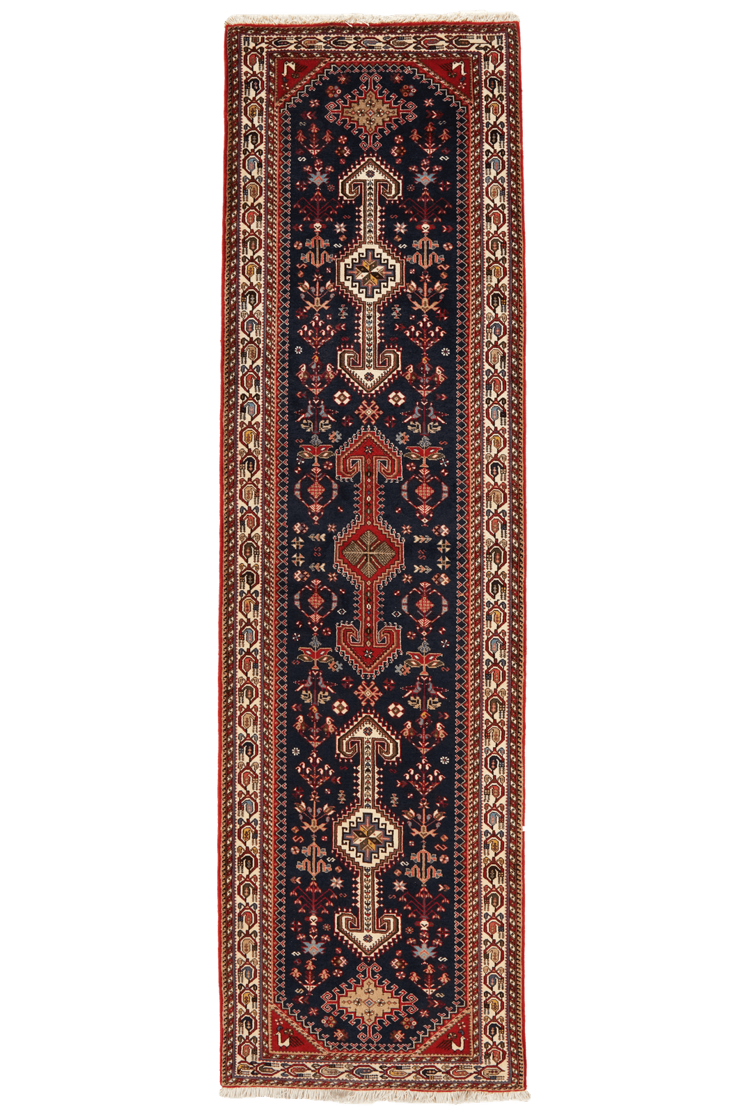 Nasrabad — Hand-knotted, 81x305 cm, Blue, 100% Virgin Wool | Main view