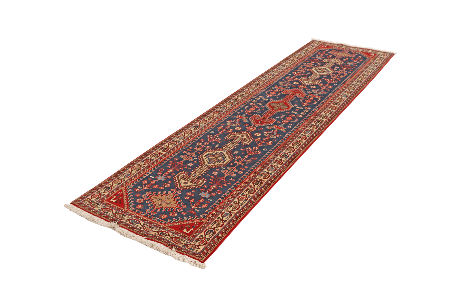 Nasrabad — Hand-knotted, 81x305 cm, Blue, 100% Virgin Wool | View 5