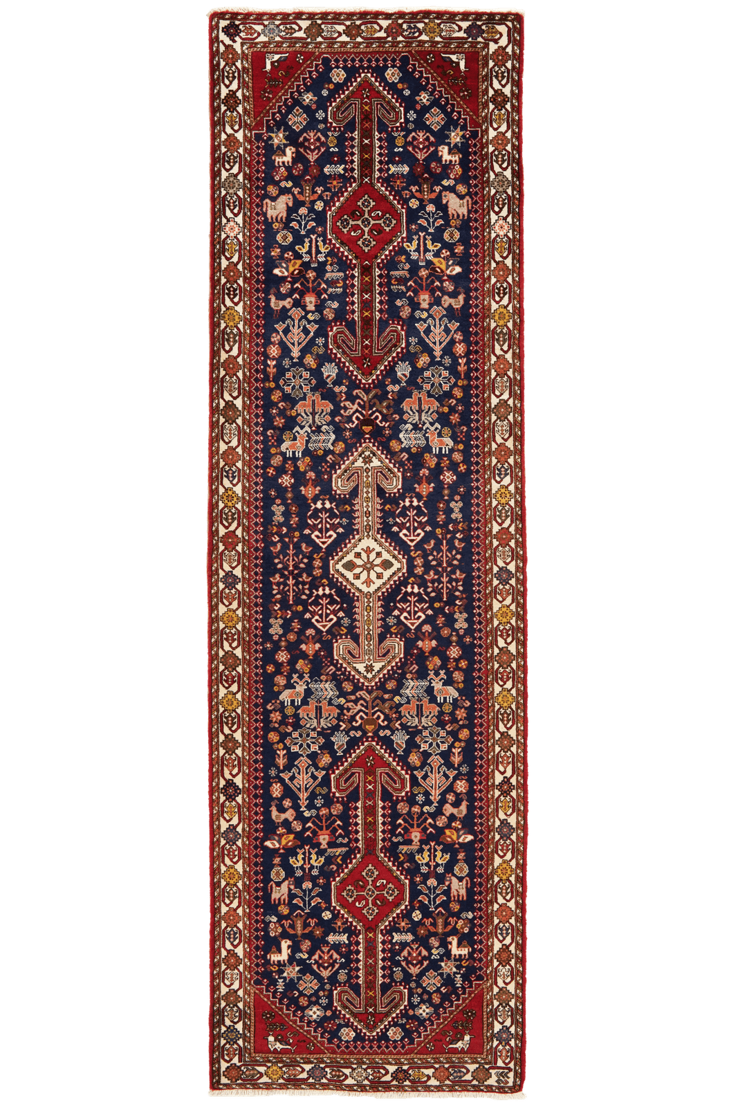 Nasrabad — Hand-knotted, 84x303 cm, Blue, 100% Virgin Wool | Main view