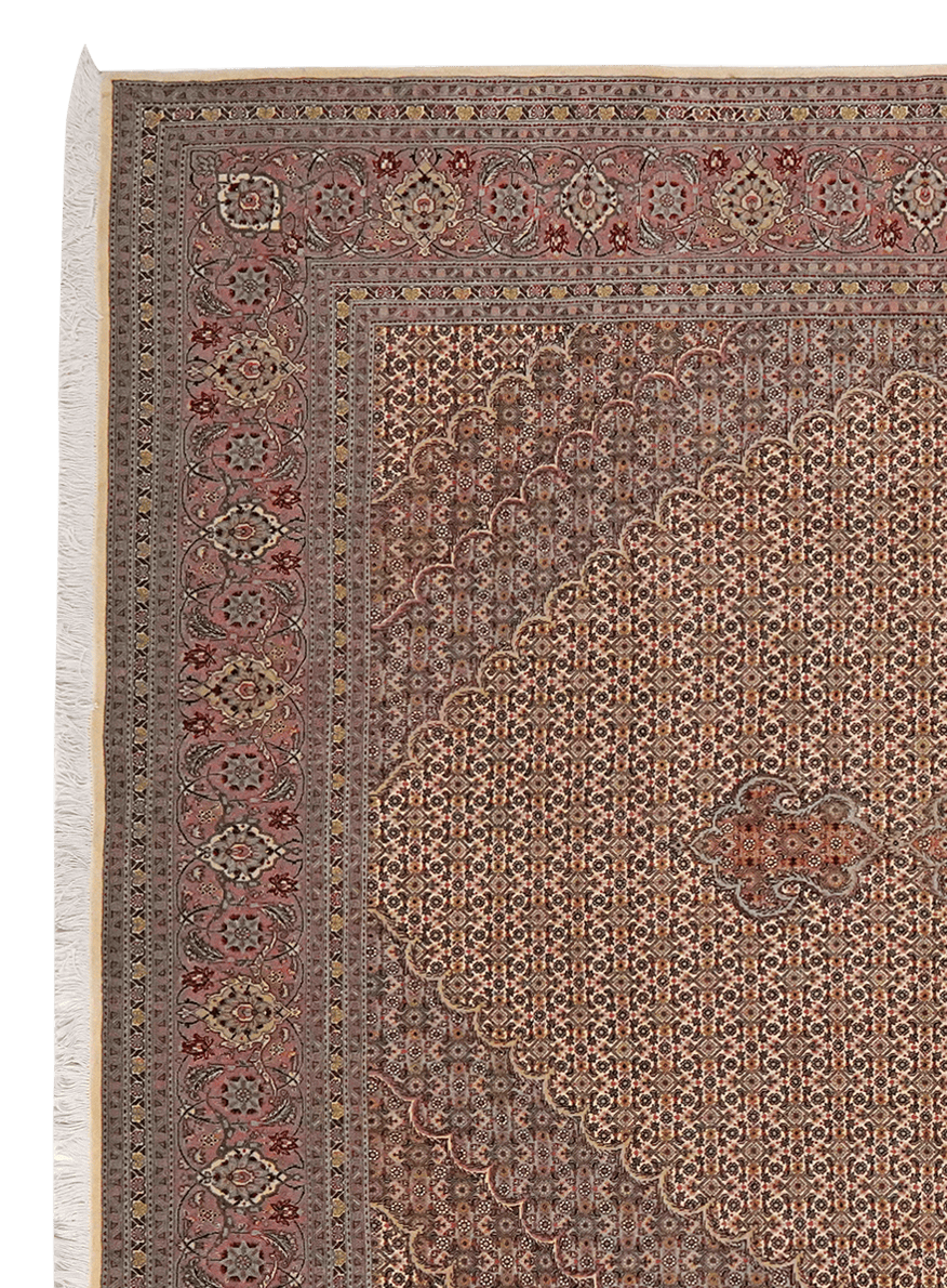 Tabriz 50 Raj — Hand-knotted, 204x298 cm, Brown, 100% Virgin Wool | View 3