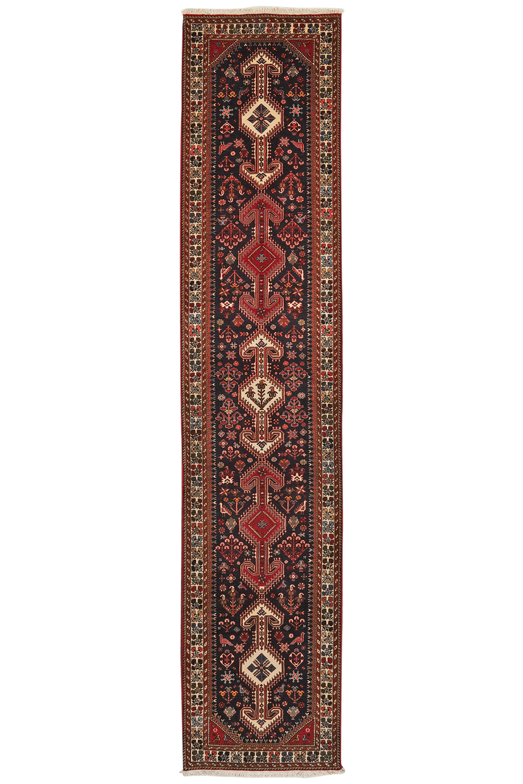 Nasrabad — Hand-knotted, 82x382 cm, Blue, 100% Virgin Wool | Main view