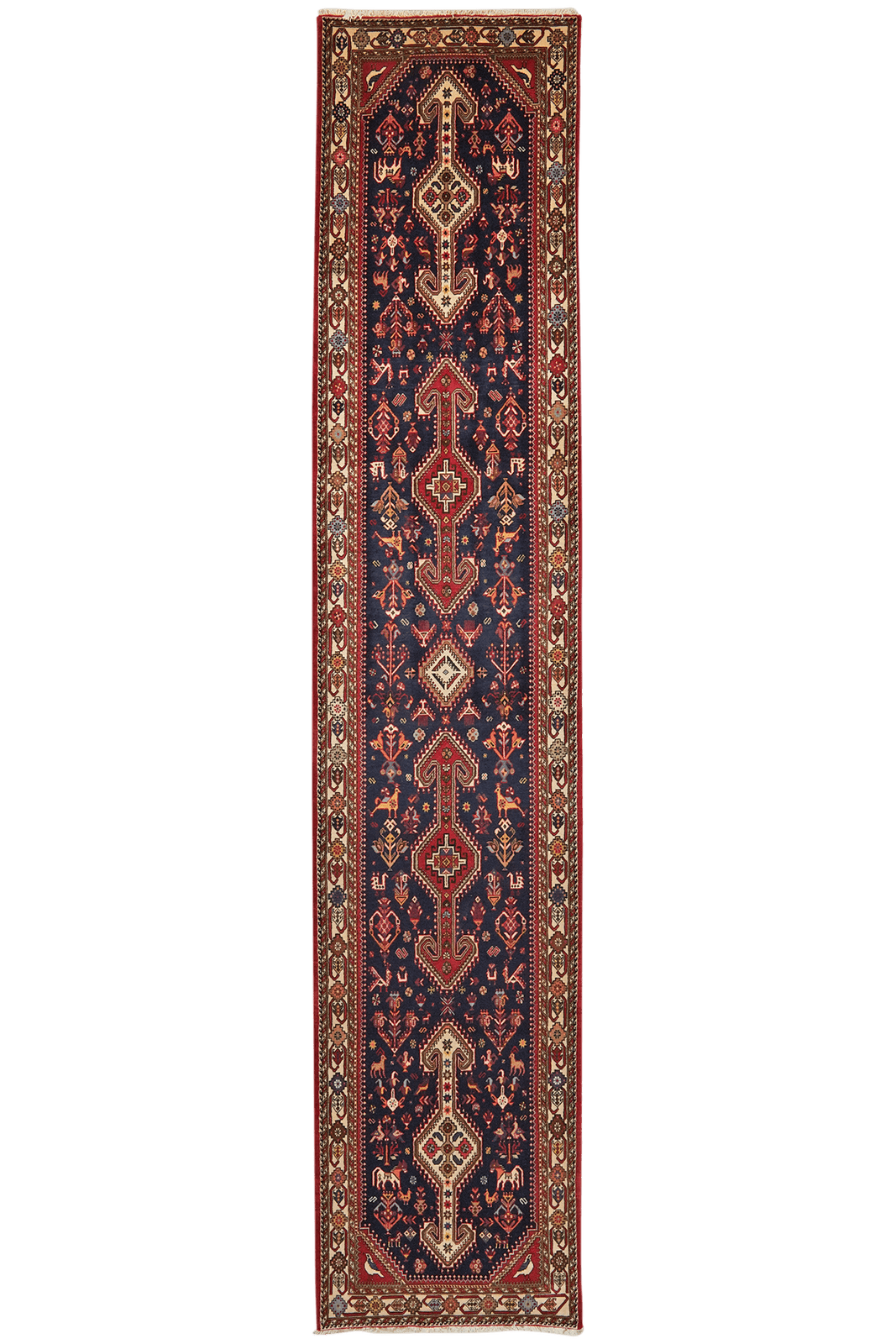 Nasrabad — Hand-knotted, 81x395 cm, Blue, 100% Virgin Wool | Main view