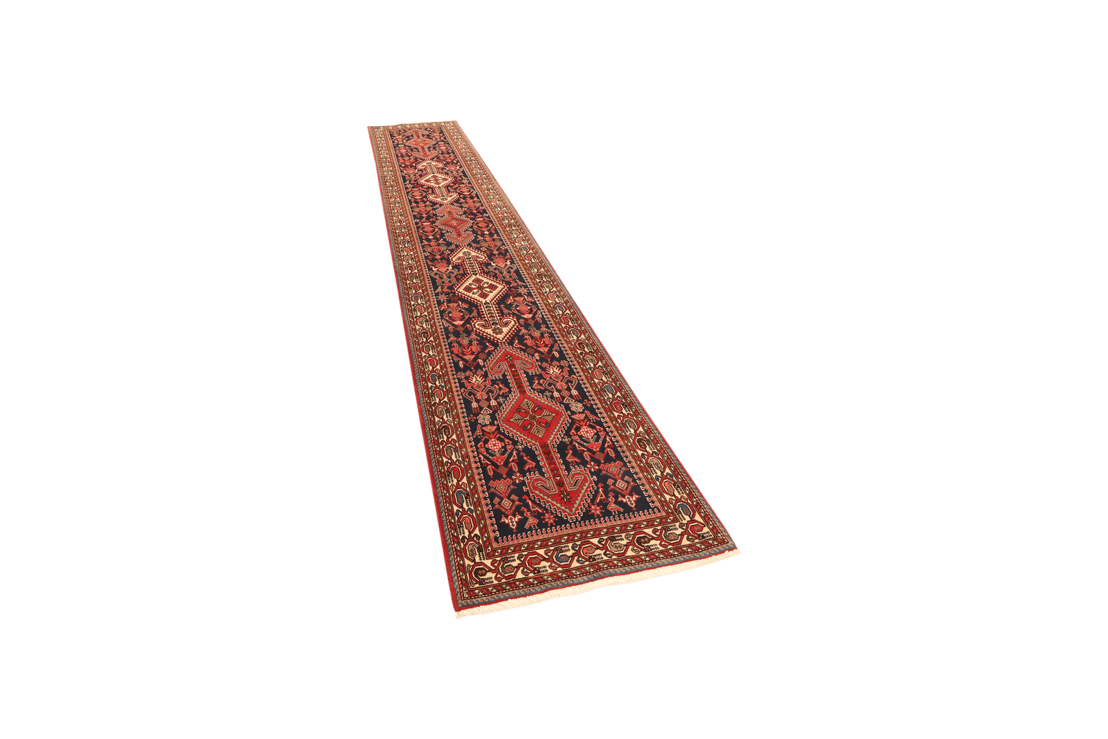 Nasrabad — Hand-knotted, 81x395 cm, Blue, 100% Virgin Wool | View 5
