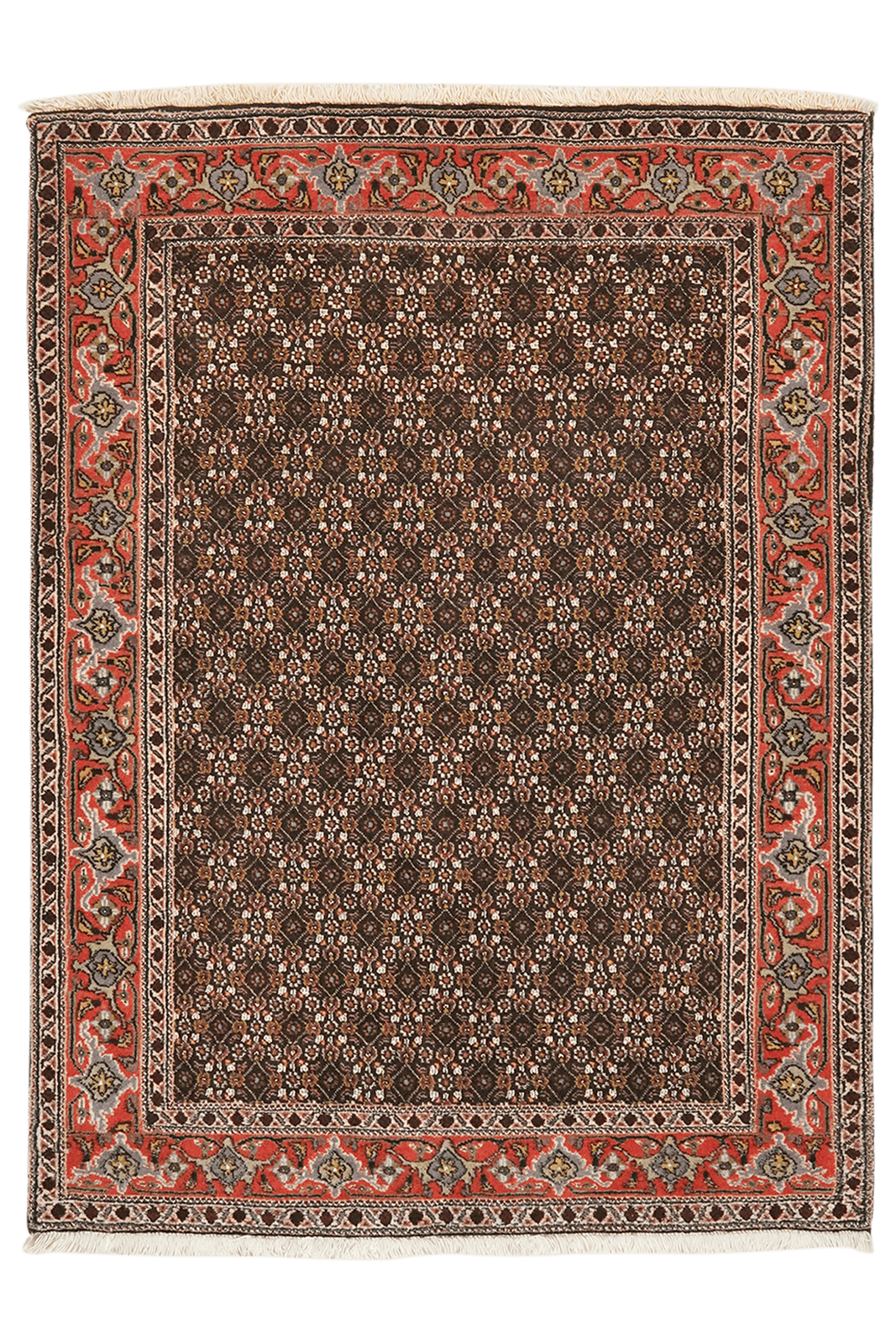 Tabriz 40 Raj — Hand-knotted, 103x143 cm, Black, 100% Virgin Wool | Main view