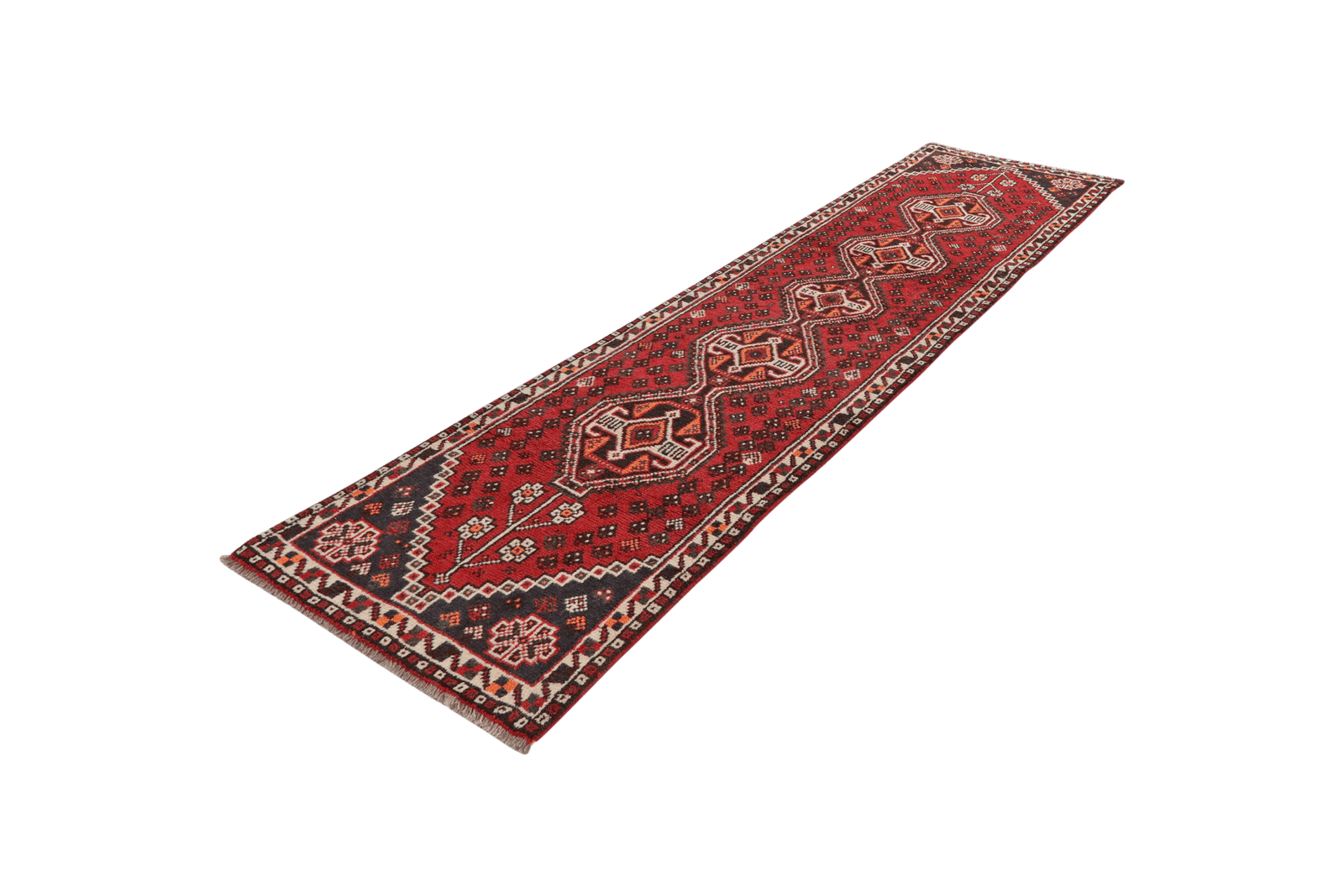 Shiraz — Hand-knotted, 75x287 cm, Red, 100% Virgin Wool | View 5