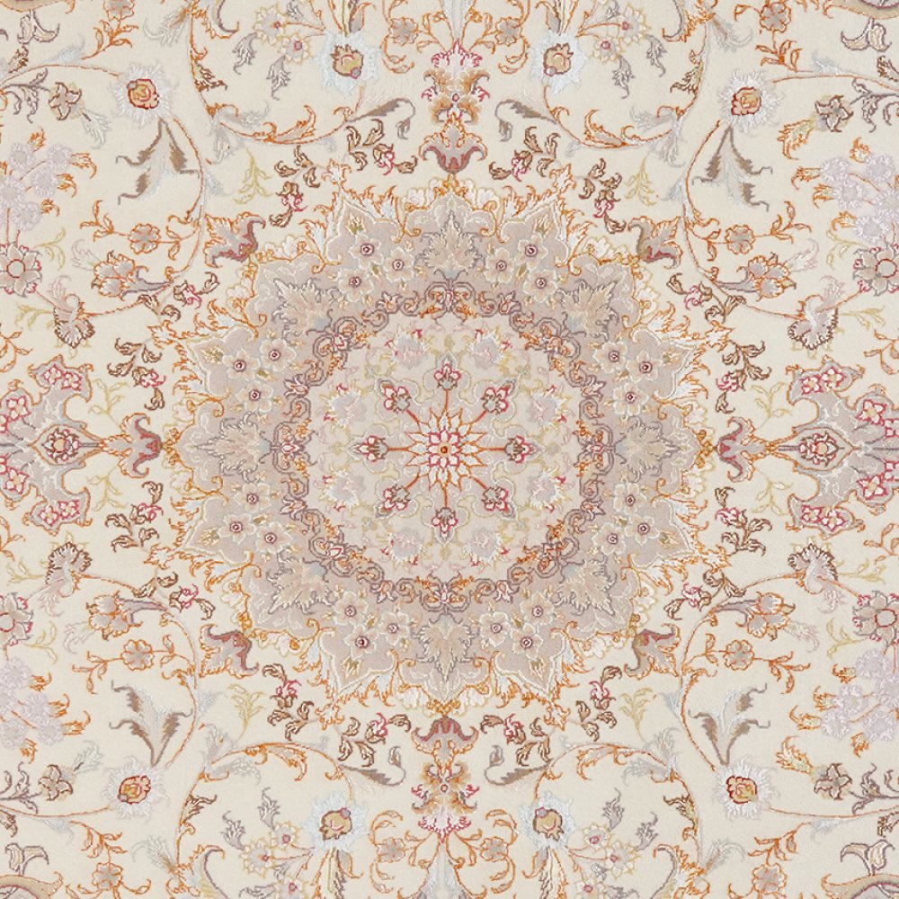 Tabriz 50 Raj — Hand-knotted, 150x205 cm, Beige, 90% Schurwolle, 10% Seide | View 4