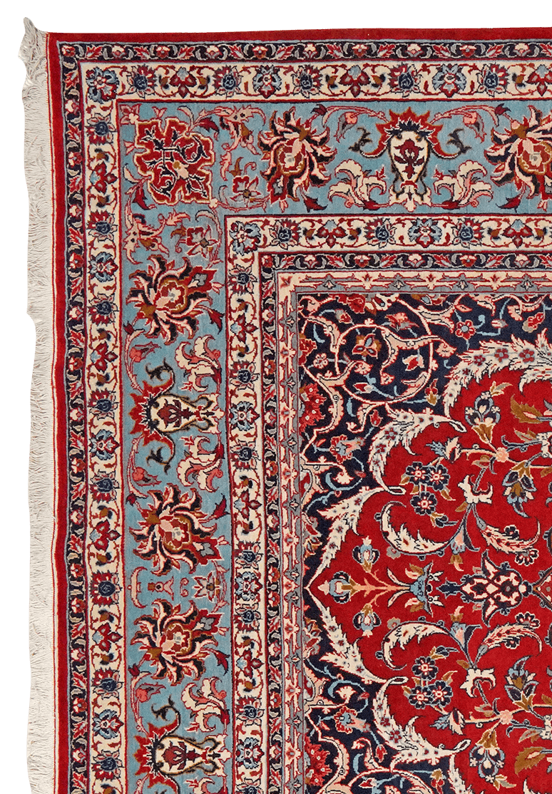 Isfahan — Hand-knotted, 210x300 cm, Red, 100% Virgin Wool | View 3