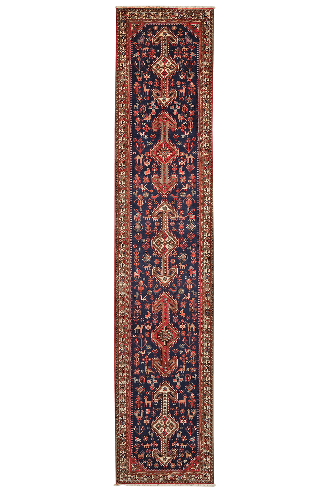 Nasrabad — Hand-knotted, 83x398 cm, Multicolor, 100% Virgin Wool | Main view