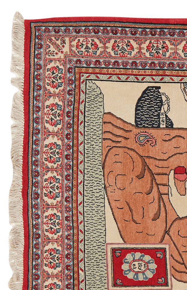 Sarough — Hand-knotted, 134x202 cm, Beige, 100% Virgin Wool | View 3