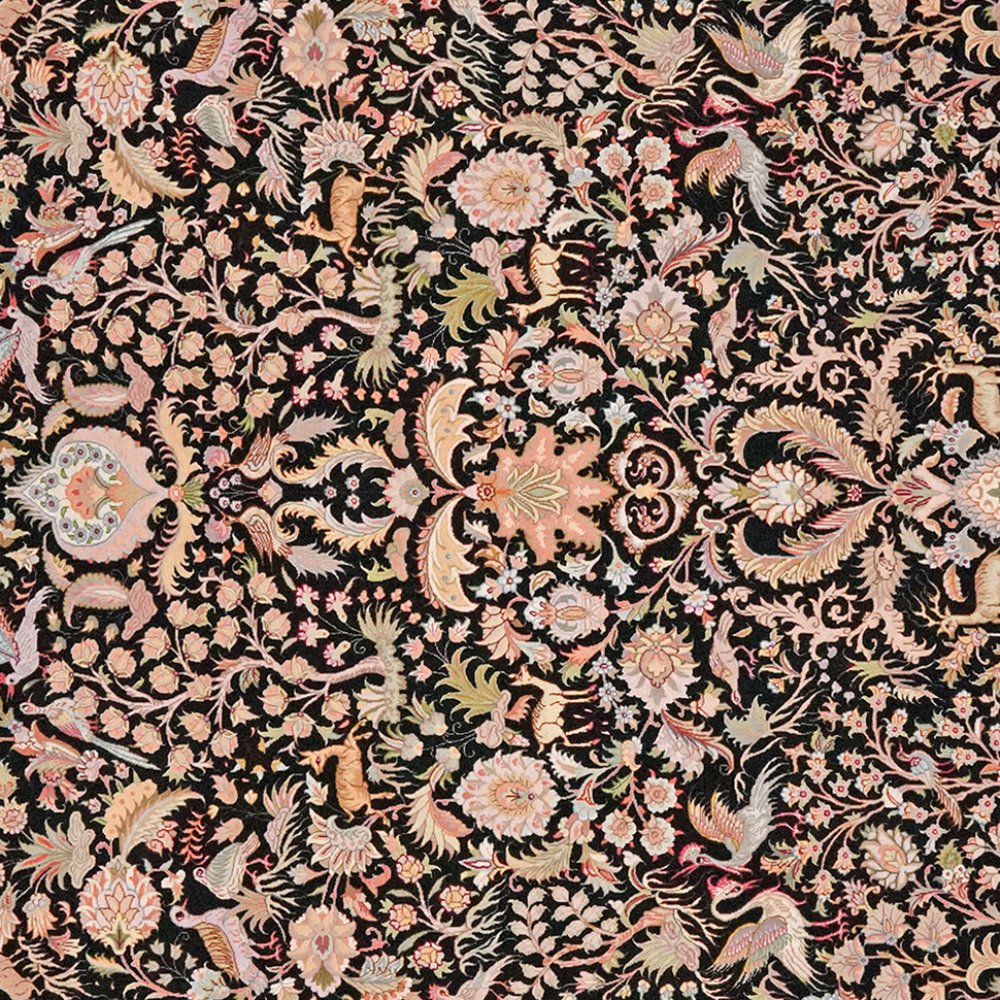 Tabriz 50 Raj — Hand-knotted, 199x295 cm, Black, 100% Virgin Wool | View 4