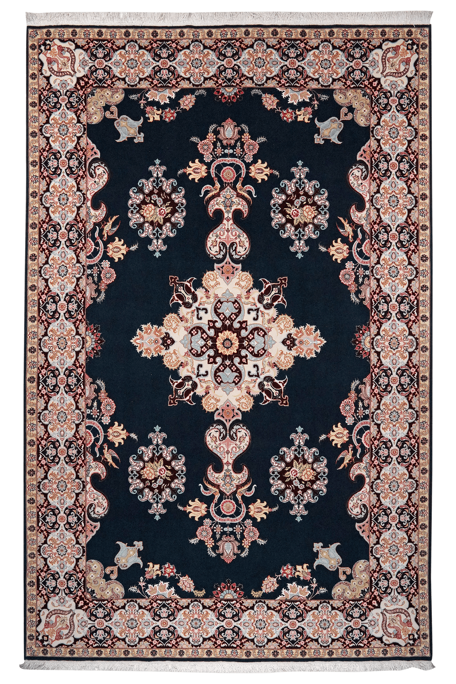 Tabriz 50 Raj — Hand-knotted, 197x306 cm, Blue, 100% Virgin Wool | Main view