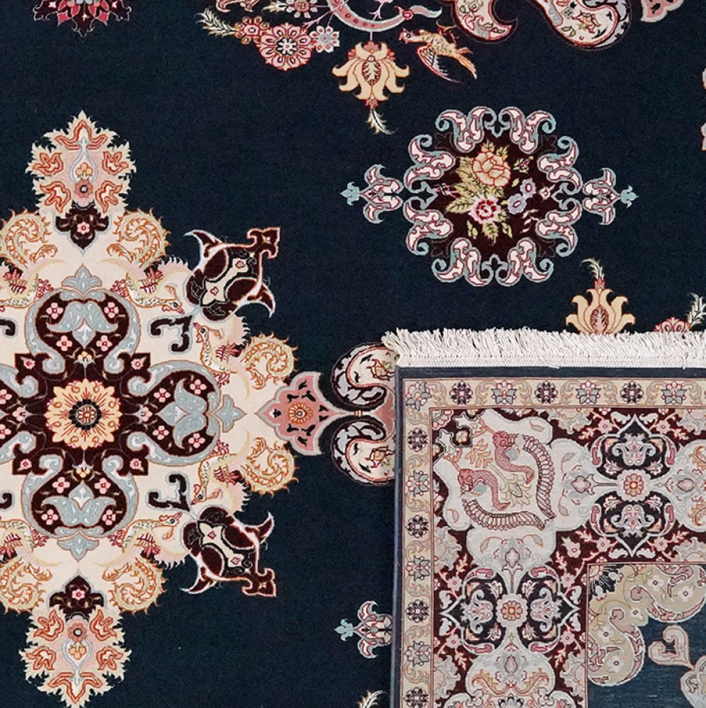 Tabriz 50 Raj — Hand-knotted, 197x306 cm, Blue, 100% Virgin Wool | View 6