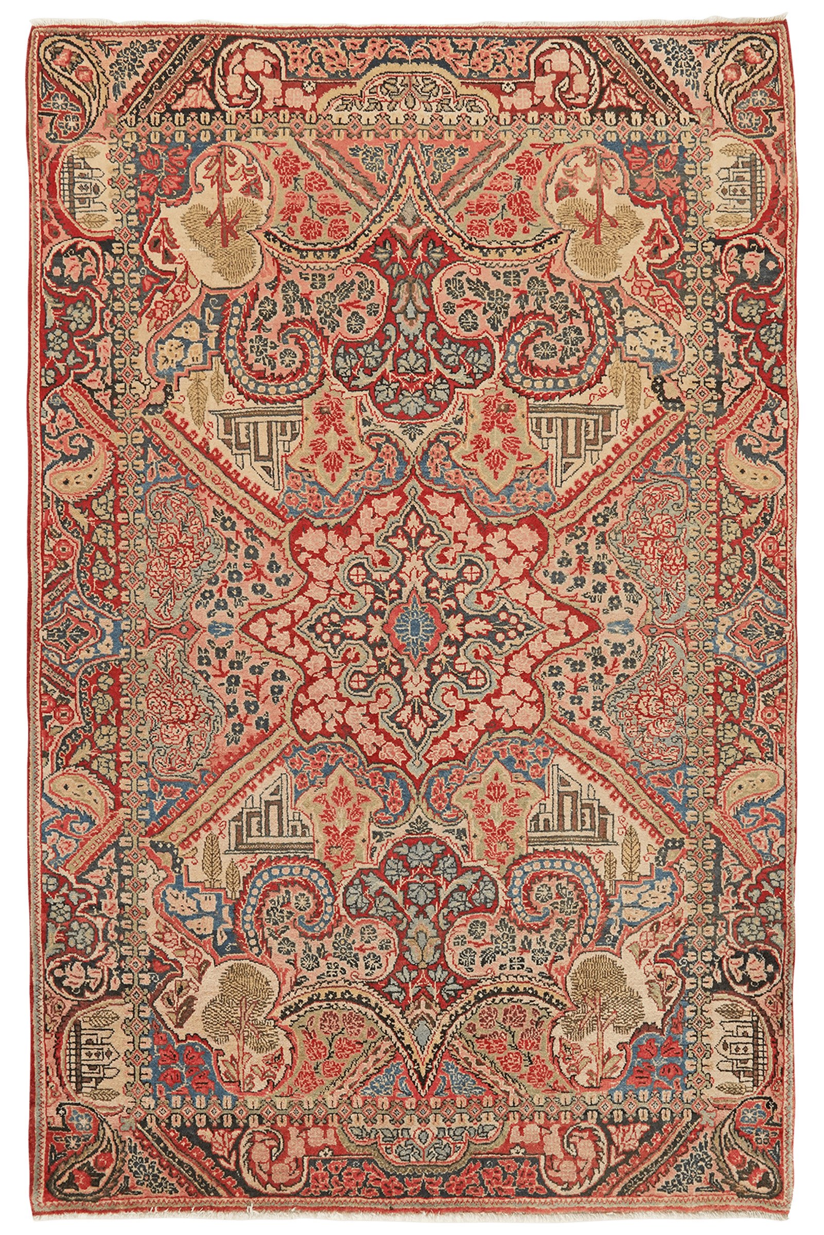 Sarough — Hand-knotted, 140x214 cm, Beige, 100% Virgin Wool | Main view