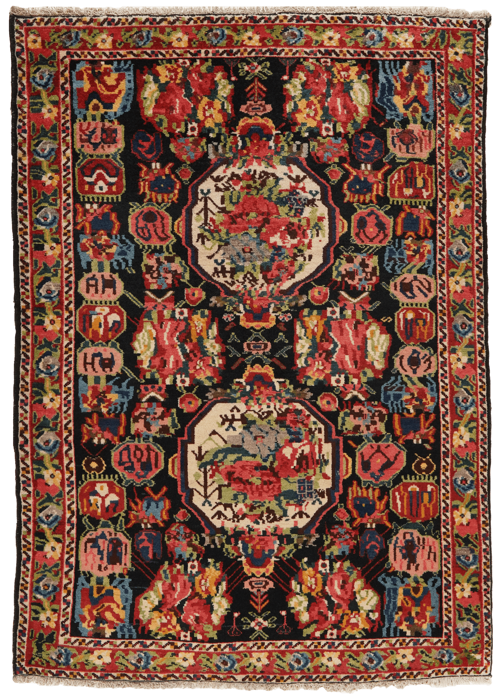 Bakhtiar — Hand-knotted, 145x198 cm, Blue, 100% Virgin Wool | Main view