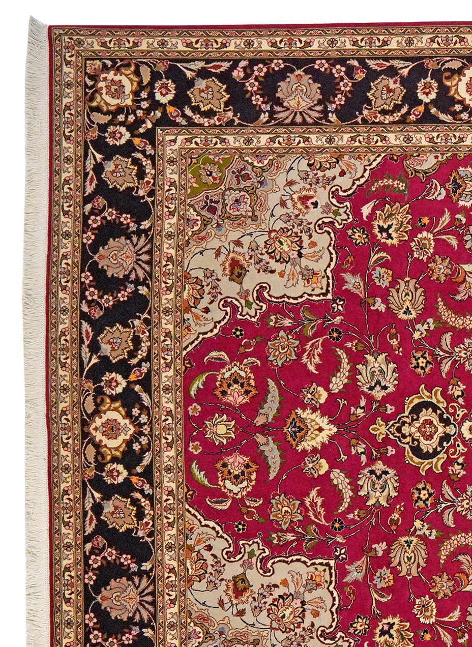 Tabriz 50 Raj — Hand-knotted, 201x294 cm, Red, 100% Virgin Wool | View 3