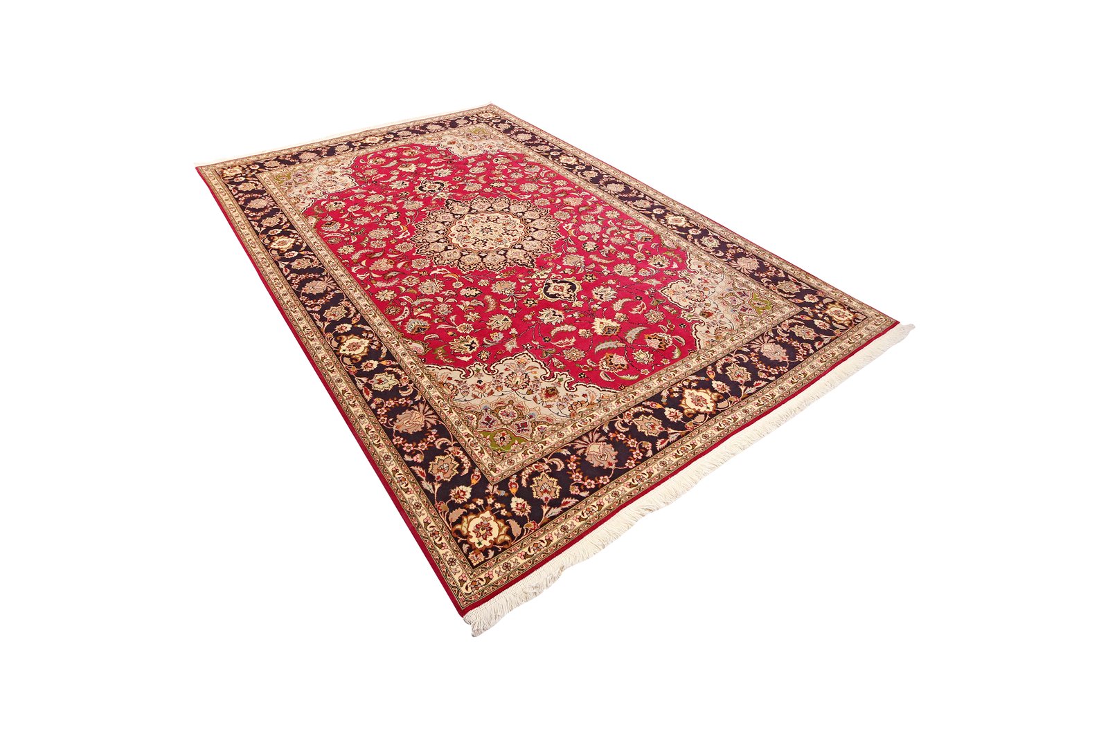 Tabriz 50 Raj — Hand-knotted, 201x294 cm, Red, 100% Virgin Wool | View 5