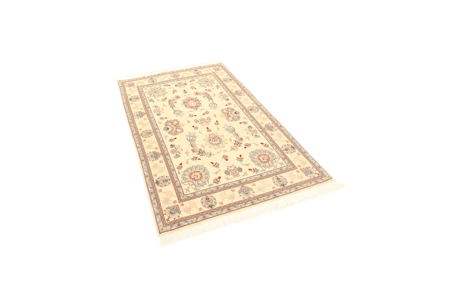 Tabriz 50 Raj — Hand-knotted, 99x151 cm, Beige, 90% Schurwolle, 10% Seide | View 5