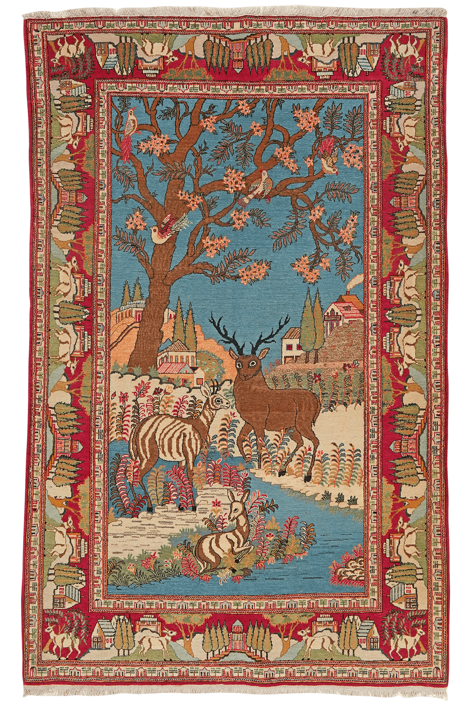 Kashan — Hand-knotted, 135x210 cm, Blue, 100% Virgin Wool | Main view