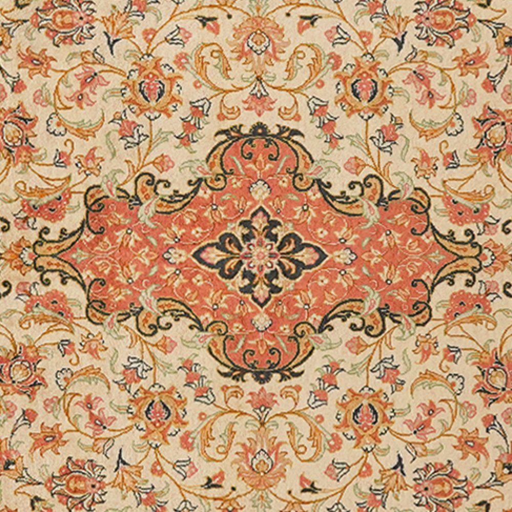 Ghoum Seide — Hand-knotted, 84x128 cm, Beige, 100% Silk | View 4