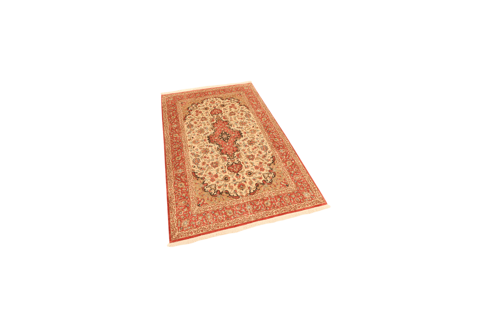 Ghoum Seide — Hand-knotted, 84x128 cm, Beige, 100% Silk | View 5