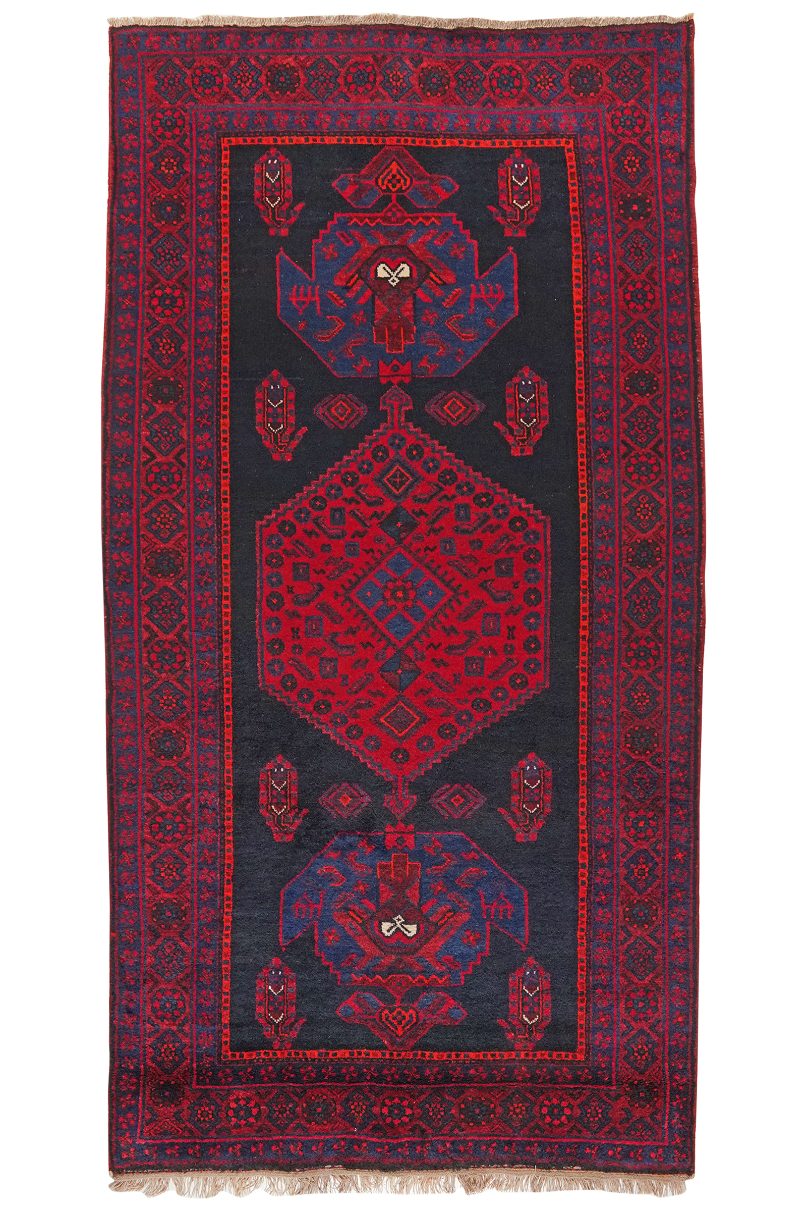 Kolyai — Handgefertigt, 260x136 cm, Rot, 100% Virgin Wool | Main view