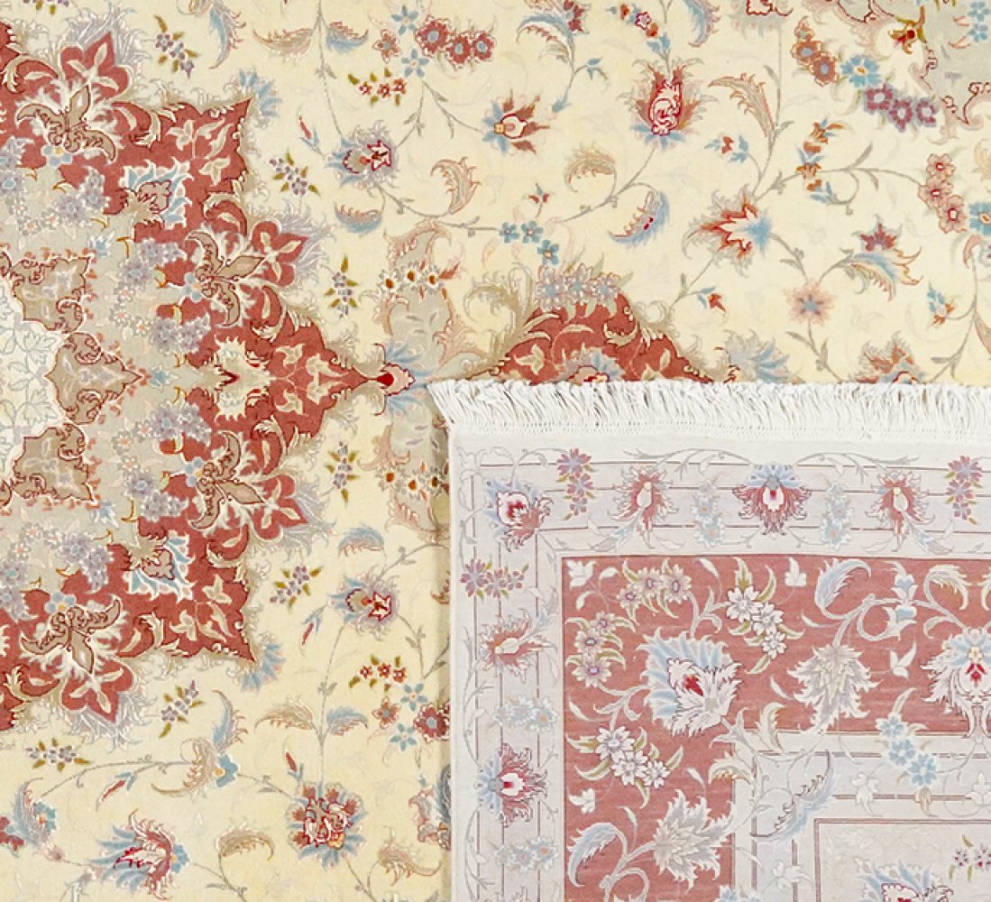 Tabriz 50 Raj — Hand-knotted, 250x350 cm, Beige, 100% Virgin Wool | View 6