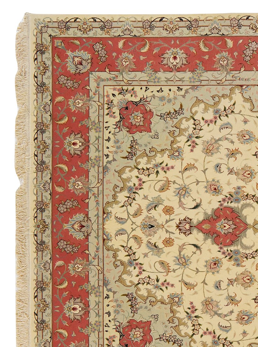 Tabriz 50 Raj — Hand-knotted, 196x304 cm, Beige, 100% Virgin Wool | View 3