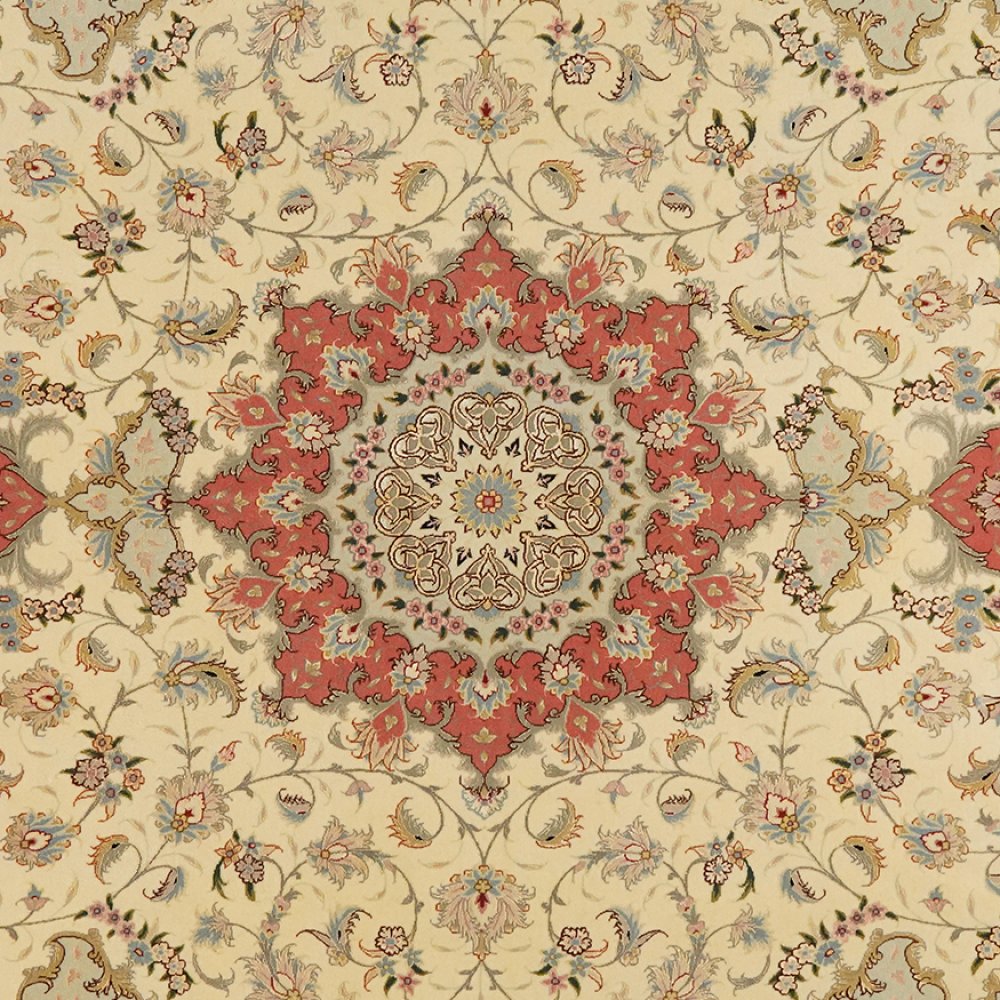 Tabriz 50 Raj — Hand-knotted, 196x304 cm, Beige, 100% Virgin Wool | View 4