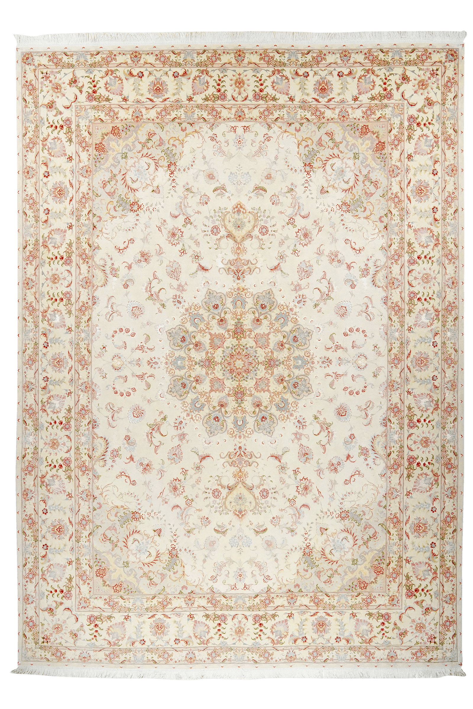 Tabriz 50 Raj — Hand-knotted, 249x346 cm, Beige, 100% Virgin Wool | Main view