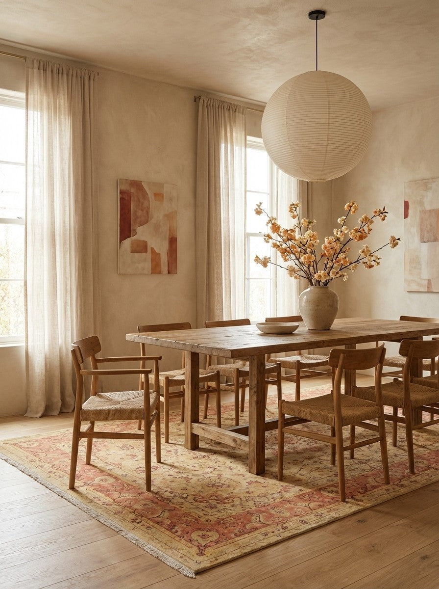 Tabriz 50 Raj — Hand-knotted, 294x390 cm, Beige, 95% Schurwolle, 5% Seide | Detail view