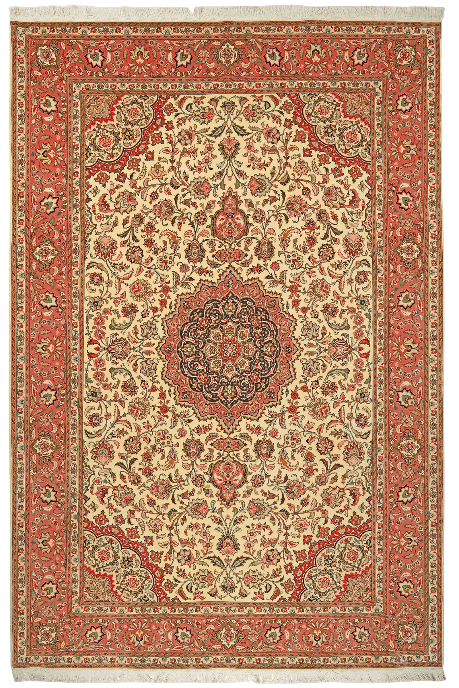 Tabriz 50 Raj — Hand-knotted, 201x300 cm, Beige, 100% Virgin Wool | Main view