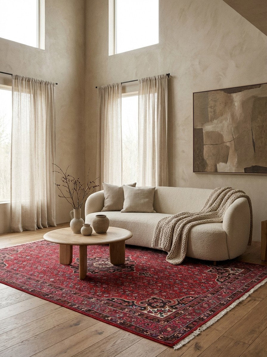 Bidjar — Handgefertigt, 254x155 cm, Rot, 100% Virgin Wool | Detail view