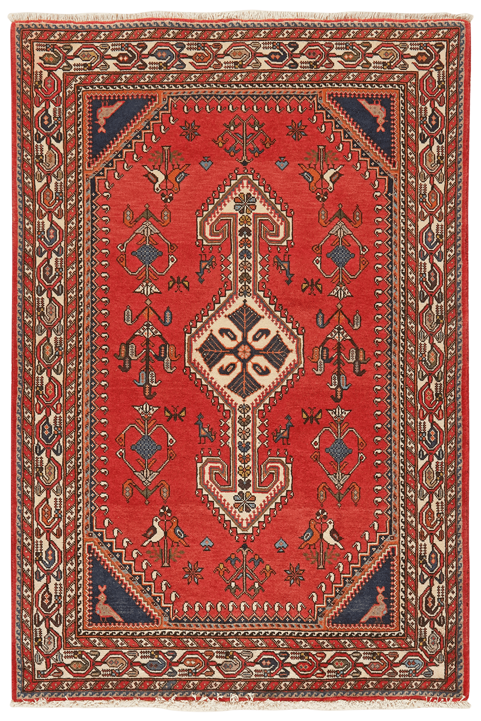 Nasrabad — Hand-knotted, 100x150 cm, Red, 100% Virgin Wool | Main view