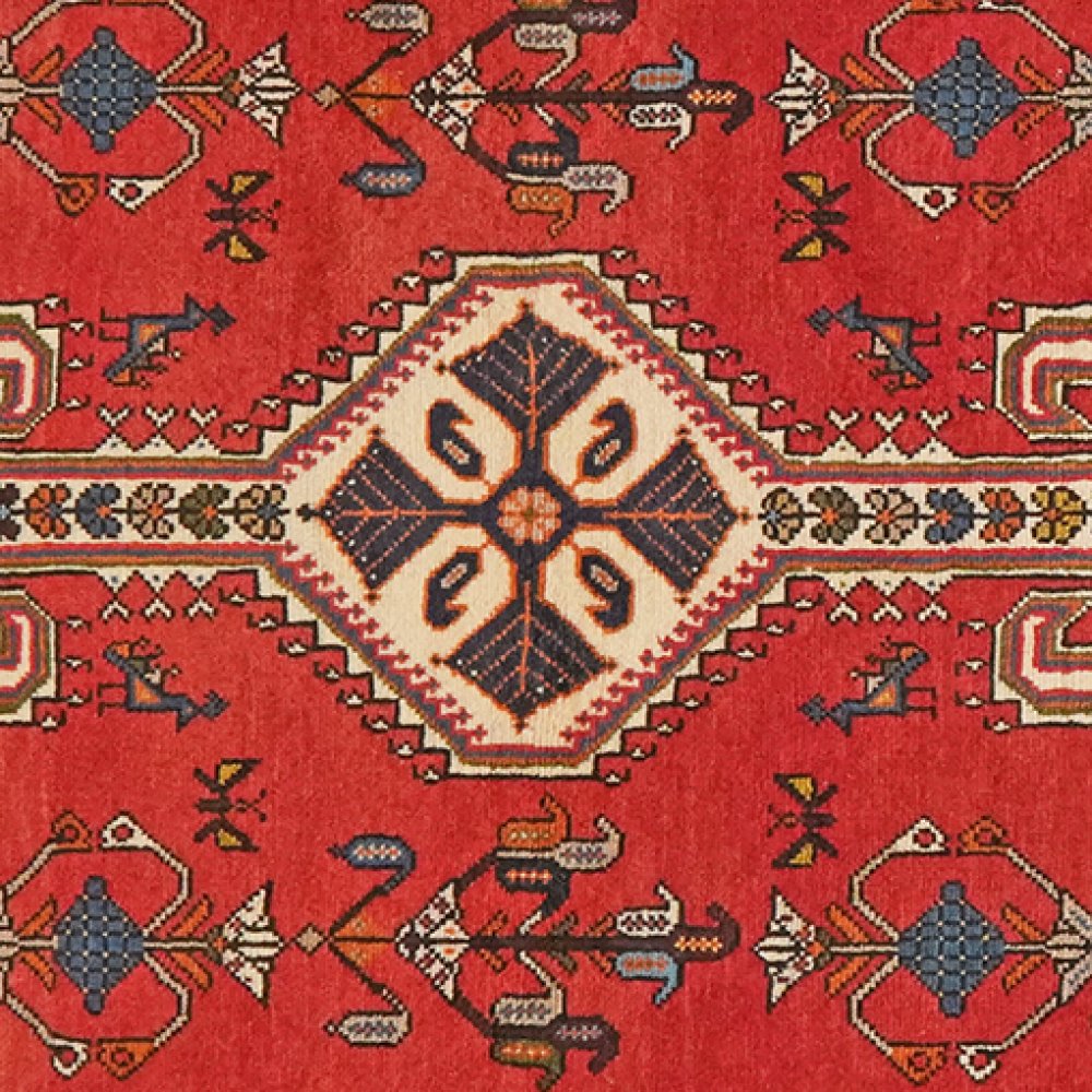 Nasrabad — Hand-knotted, 100x150 cm, Red, 100% Virgin Wool | View 4