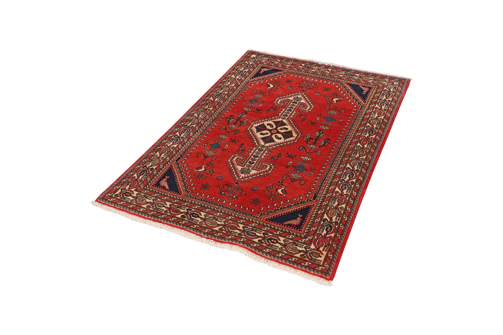 Nasrabad — Hand-knotted, 100x150 cm, Red, 100% Virgin Wool | View 5
