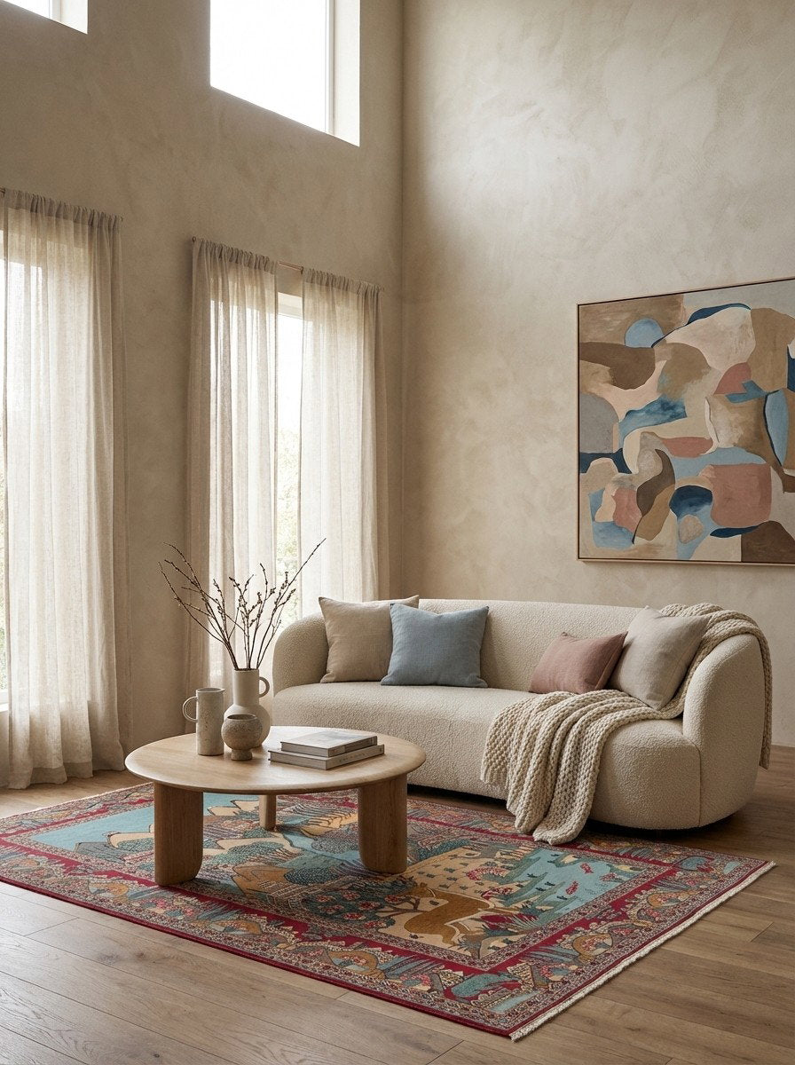 Kashan — Handgefertigt, 205x135 cm, Rot, 100% Virgin Wool | Detail view