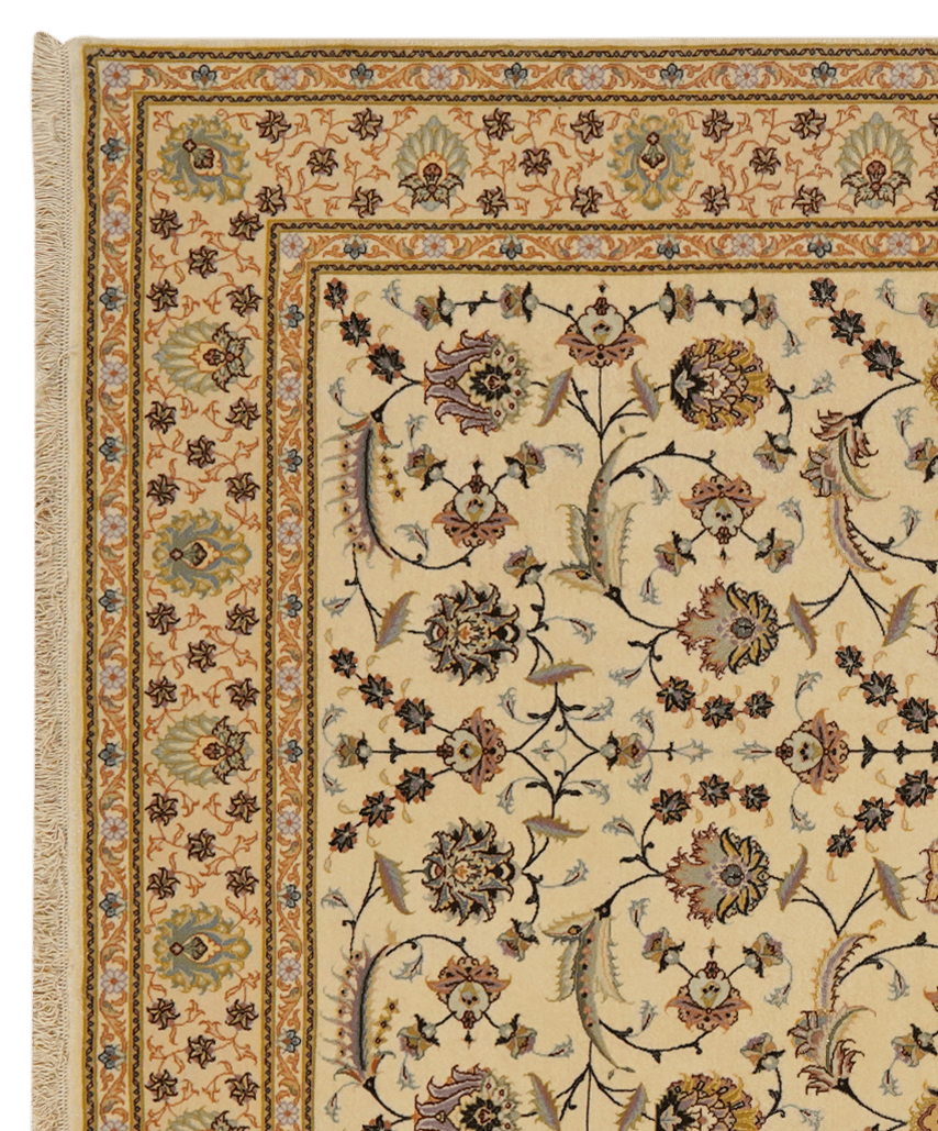 Tabriz 50 Raj — Hand-knotted, 151x229 cm, Beige, 100% Virgin Wool | View 3