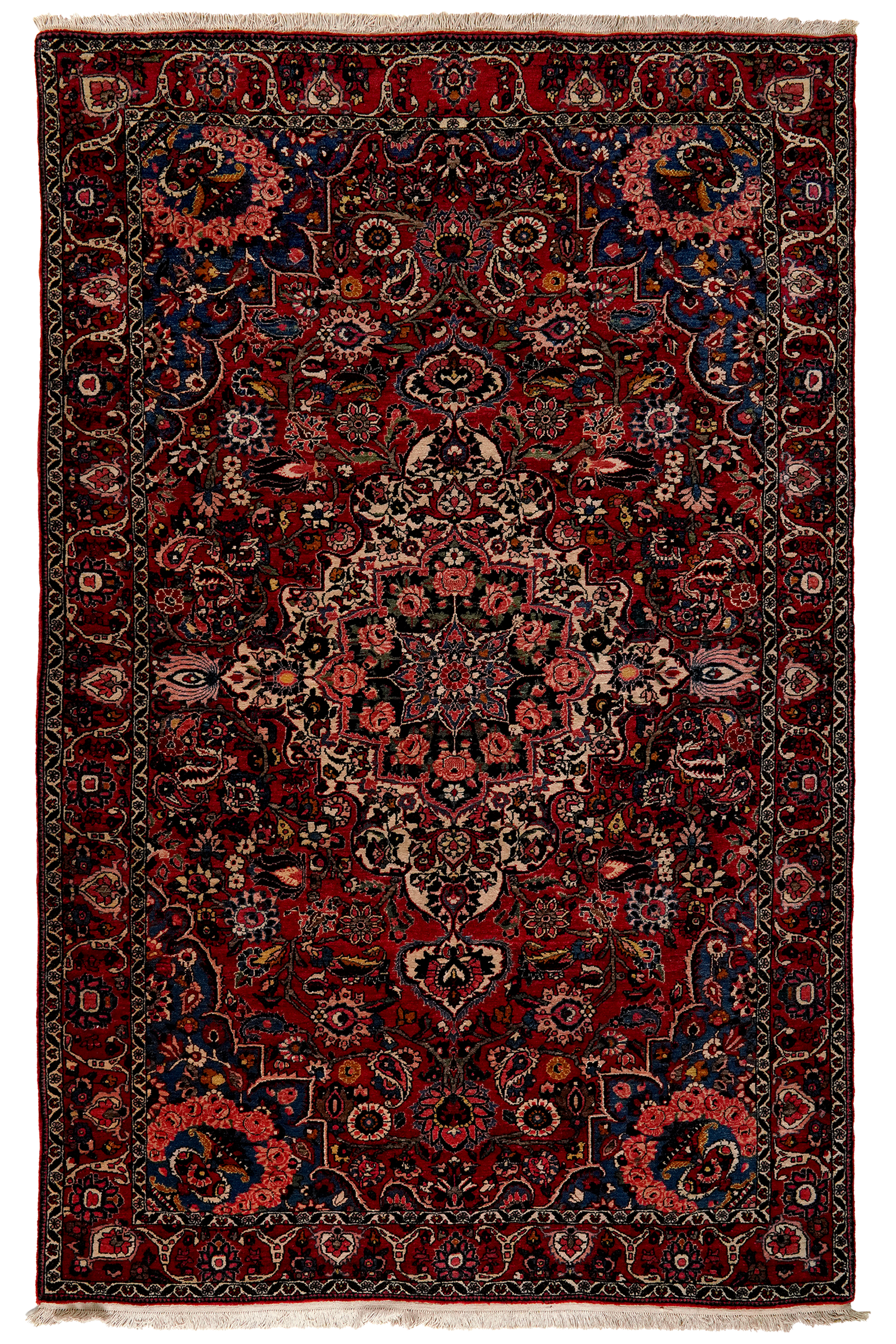 Bakhtiar — Handgefertigt, 226x144 cm, Rot, 100% Virgin Wool | Main view