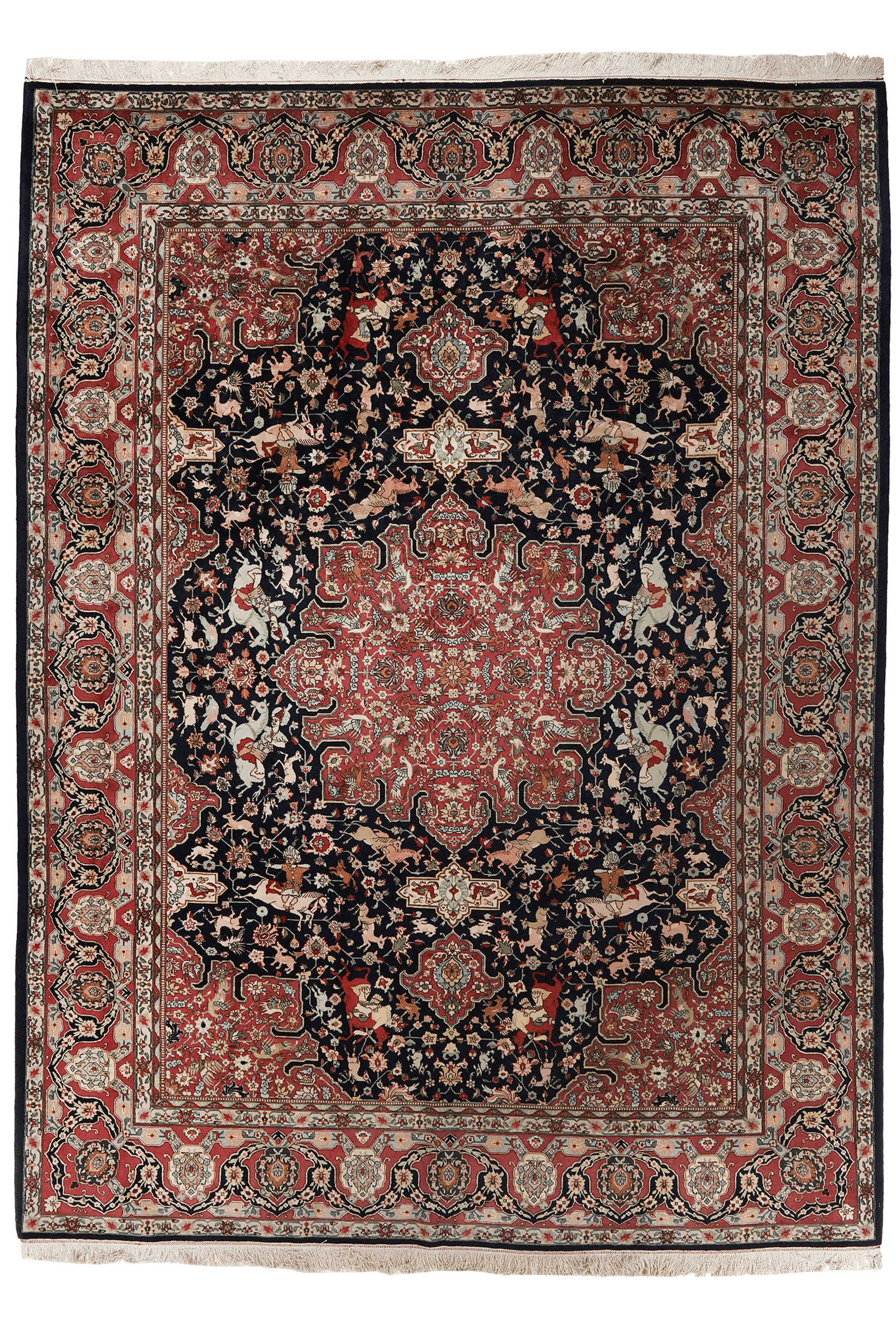 Tabriz Old — Hand-knotted, 241x332 cm, Blue, 100% Virgin Wool | Main view