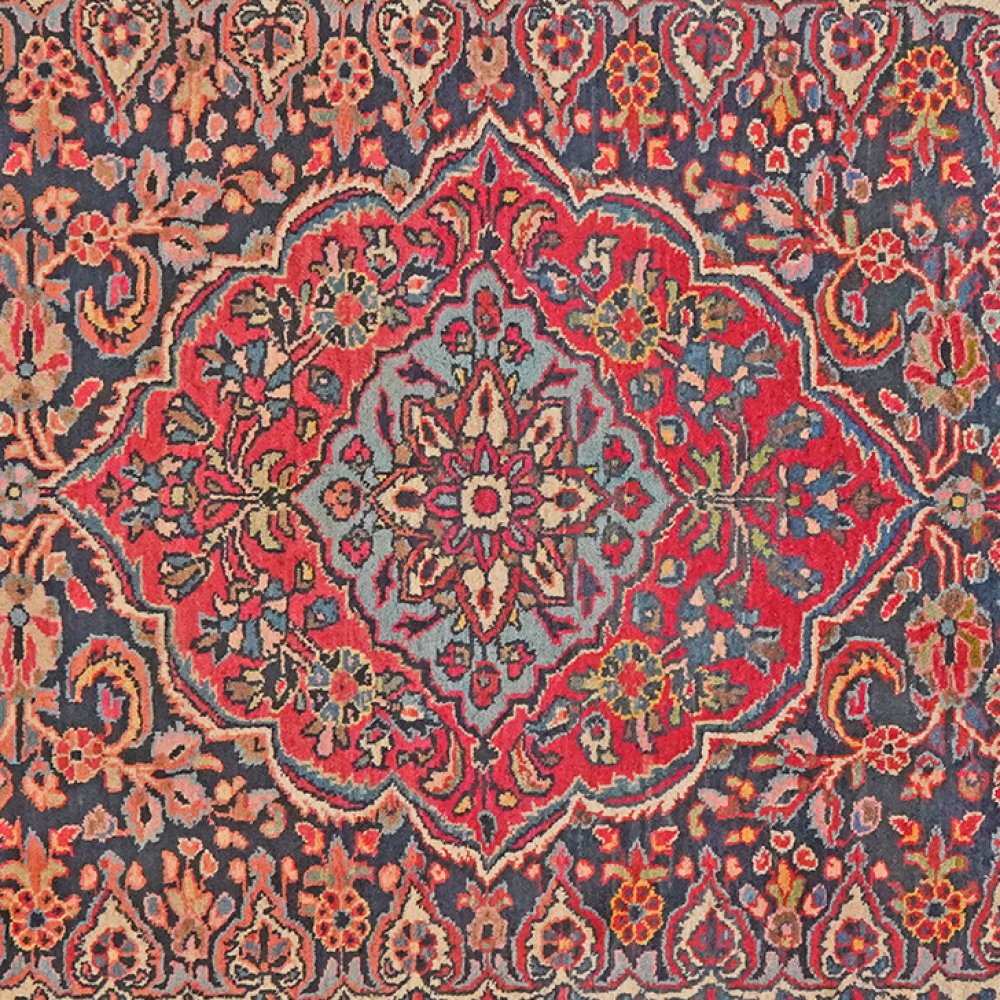 Bourtchalou — Hand-knotted, 138x207 cm, Blue, 100% Virgin Wool | View 4